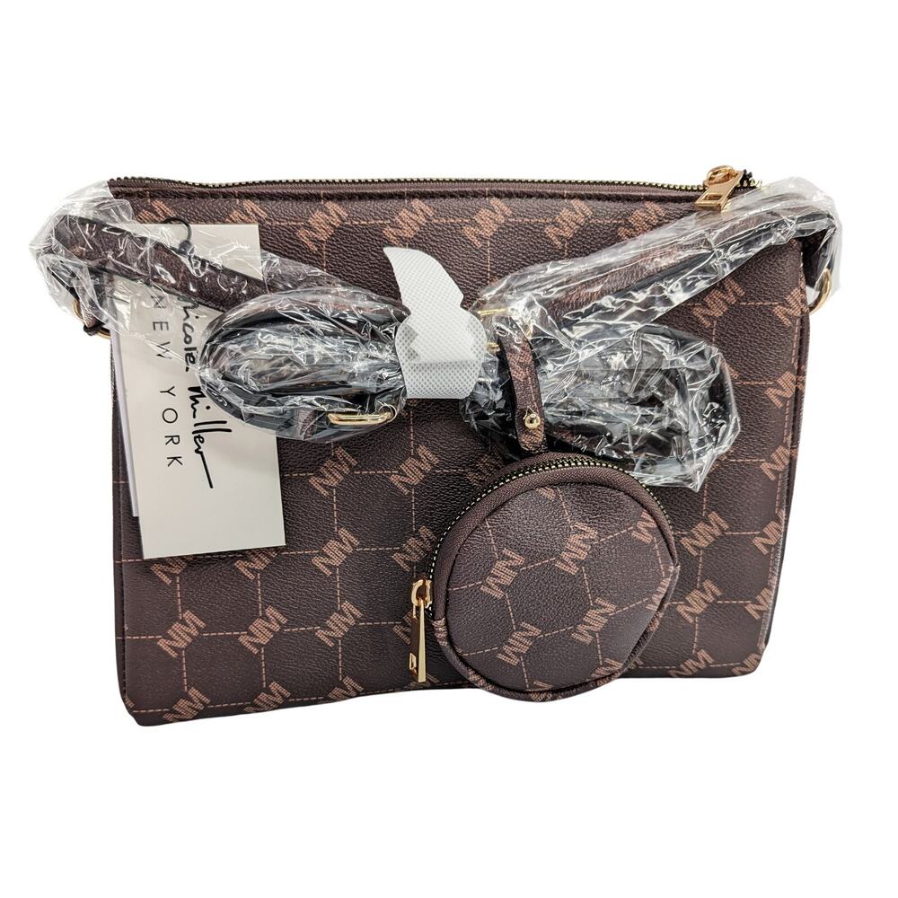 Nicole Miller Crossbody Shoulder Bag Purse + Coin Pouch - Picture 9 of 9